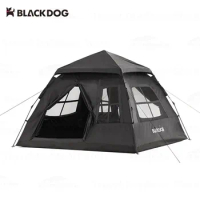 Naturehike BLACKDOG Automatic Tent Double-Layer Vinyl Sunscreen Camping Tent Two Doors Four Windows Chalet Tent Rain-Proof 3P
