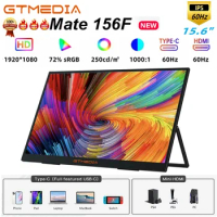 [Genuine]GTmedia Mate156F Games Portable Monitor 15.6''monitor portatil IPS FHD Display Screen the ultimate companion for laptop