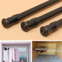 Black New Arrival Extendable Adjustable Spring Tension Rod Rail Pole Window Curtain Shower Curtain Wardrobe Bathroom Products