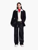 Calvin Klein Calvin Klein - Leather Wide Leg Cargo Pants - Black - black