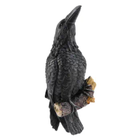 Raven Statue Fake Raven Resin Statue Bird Crow Sculpture Outdoor Crows Halloween Decor Creative Eauves Decoration