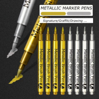 Permanent Marker Metallic Marker Pens Silver Gold Base for Glass