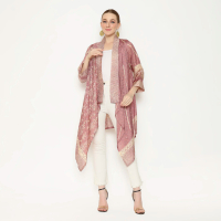 Senorita Officiall - Bolero Batik Asimetris - Soft Pink Series - Viscose Premium - Batik Abstrak Kom