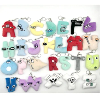 Alphabet Lore Keychain Figure Toys Cute A-Z Alphabet Number Ornament Bag Pendant Cosplay Props Toy Key Chain Keyring Kid Gifts