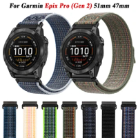 Epix Pro Gen 2 51MM 47MM Band Nylon Strap For Garmin Fenix 7 7X Pro 5X 5 Plus 6 6X Smart Watch Easyfit 26mm/22mm Bracelet Correa