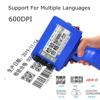 Inkjet Printer Multi sprinkler Languages QR Bar Batch Code Date Number Logo Expiry Date Label Mobile Hand Jet Thermal Printer