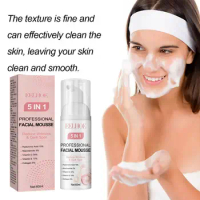 60ml Facial Foaming Cleanser Deeply Cleansing Oil Control Care Removal Face Skin Moisturizing Cleanser Foam Wash Blackhead B0C0