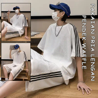 Celana pendek lengan pendek pria berbahan kain wafel celana kulot pria hem pria celana pendek premiu