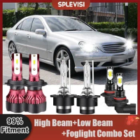 Replace High Beam H7+Low Beam Xenon Lamp D2S+Foglamp 9006 Combination Bulbs For Mercedes-Benz C230 2002 2003 2004 2005 2006 2007