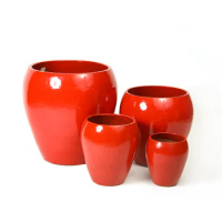 indoor ceramic flower pots big tall flower pot outdoor clay pots for plants red vases