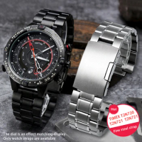 Stainless Steel Watchband for Men's TIMEX T2N720 T2N721 TW2R55500 T2N739 Watch Strap 24*16mm Lug end Silver Black Bracelet
