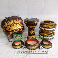 Hadroh Full Set Jepara Ukir Komplit 9 Alat