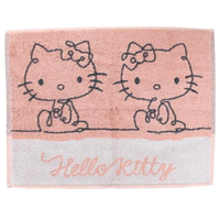 小禮堂 Hello Kitty 毛巾布雙面腳踏墊 (橘灰姊妹款)