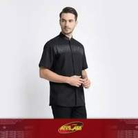 Baju Koko ATLAS Elegant Motif VDT Warna Hitam M