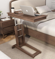 床邊桌實木筆記本電腦桌子小戶型臥室可摺疊行動升降懶人床上書桌