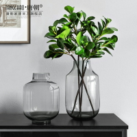 歐式透明玻璃花瓶 簡約插花花器餐桌家居裝飾品擺件
