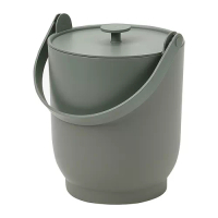 FARMARKVAST 有蓋廚餘桶, 灰綠色, 4 公升