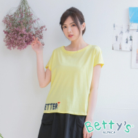 betty’s貝蒂思　圓領LOGO縷空繡線T-shirt(黃色)