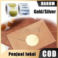 250pcs Sticker Sertifikat Gold Emboss Stiker Hologram Glossy Sticker Seal Segel Logo Custom untuk La