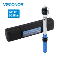 3/8 Inch 5-25N.m Torque Key Wrench Tool Mirror Polish Two-Way Precise Preset Torque Spanner Adjustable Hand Tool for Repair