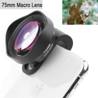 【日本代購】專業手機相機鏡頭 75 毫米微距鏡頭高清 DSLR 效果夾式適用於 iPhone 14 13 12 15 Pro Max 三星華為小米