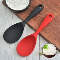 Hanging Silicone Rice Spoon Kitchen Ladle Non-stick Saucepan Electric Rice Cooker Cooking Scoop with Holes Household Items