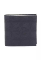 Chanel Pre-Loved Chanel new travel line Bi-fold wallet nylon canvas leather black