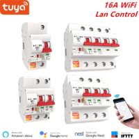 Tuya Smart Life 16A Smart WiFi Circuit Breaker Short Circuit Protection Alexa Echo Google Compatible Remote Control WiFi Breaker