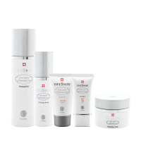 【Condier 瑞士康緹】夏日淨白五件組(美白精華30ml＋美白霜30ml＋美白乳120ml＋隔離霜30ml＋防曬乳霜50ml)