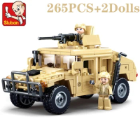 265PCS WW2 Military SWAT H2 Assault Vehicle Car Building Blocks Army Soldier Armor Car Model Bricks DIY Toys Gifts For Kids Boys