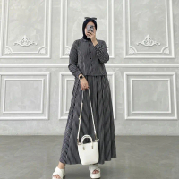 Oneset Salur Wanita Panjang Set Atasan dan Rok Model A-Line Kekinian Best Seller