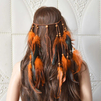 2026 African Tribal Feather Headband Bohemian Ethnic Style Primitive Hair Accessory Performance Prop