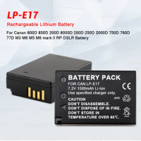 LPE17 LP E17 LP-E17 Camera Batteries for Canon EOS 200D M3 M5 M6 T6i T8i 750D 760D 800D 850D 8000D 250D DSLR Cameras Battery