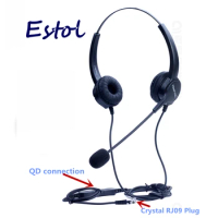 For630D Binaural ears noise cancellation call center headset earphone,headphone rj9 interface RJ09 ip phone professional headset