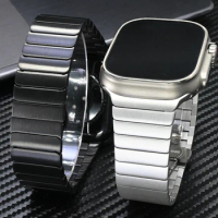 Titanium Color Steel Link Bracelet for Apple Watch 49mm 45mm 44mm 42mm 41mm 40mm Correa Band Iwatch Series 9 8 7 6 5 Se Ultra 2