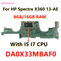 941884-601 941883 941882 For HP Spectre X360 13-AE 13-AE012DX Laptop Motherboard With I5 I7 8TH Gen CPU 8GB/16GB RAM DA0X33MBAF0