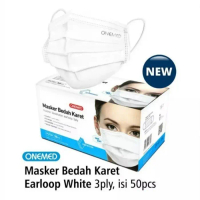 Masker Bedah Karet Earloop Onemed 3 Ply Isi 50
