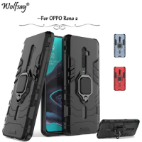 For OPPO Reno2 Case Shockproof Armor Metal Finger Ring Holder Phone Case For OPPO Reno2 Protective Cover For OPPO Reno2 Fundas