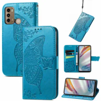 Cute Butterfly Case for Motorola Moto G40 Fusion (6.8in) XT2147 Cover Flip Leather Wallet Book Black MotoG40Fusion G40Fusion