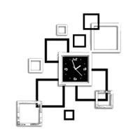 Living Room Wall Clock Frame Sticker Photo Frame Sticker Acrylic Mirror Wall Sticker 3D DIY Art Stickers Decals