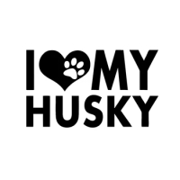 Hot Sale Husky I Love Heart Dog Sticker Siberian Puppy Pet Decal Vinyl Decals Jdm