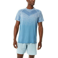 Asics [2011C398-401] 男 短袖 上衣 T恤 跑步 運動 訓練 健身 透氣 海外版型 亞瑟士 水藍
