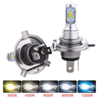 2 X H4 H7 Bright Headlamps Suite High Low Beam Fog Light Bulb White 6000k Yellow Car HeadLight Led Atuo Lamp DRL