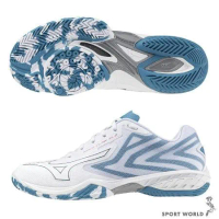 Mizuno 美津濃 男鞋 女鞋 羽球鞋 3E寬楦 WAVE CLAW EL 2 白藍 71GA228020