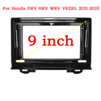 9 Inch Car Radio Fascia For Honda XRV HRV WRV VEZEL 2021-2023 Android MP5 GPS Player Dash Panel Frame 2 Din Stereo Cover