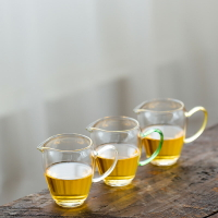 日式玻璃公道杯分湯杯耐熱加厚勻杯家用帶把公杯創意茶海茶具零配