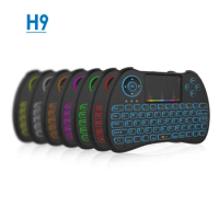 10pcs/lot Colorful Backlight Air Mouse Wireless Mini Keyboard H9 Remote Control for Android TV Box IPTV Xbox PS3 Gamepad