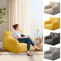 Single Bean Bag Chair Lazy Sofa Lazy Bean Bag Sofa Stuffed Bean Bag Couch With Armrest Lazy multiuse Armchair For Dorm Reading