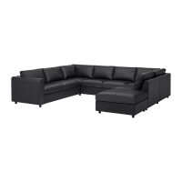 VIMLE 六人座u型沙發, 含開放式座椅/grann/bomstad 黑色, 327x249x45 公分