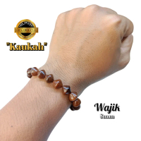 Gelang kayu kokka kaukah original model wajik 8mm coklat bracelets pria dan wanita elegan Aksesoris 
